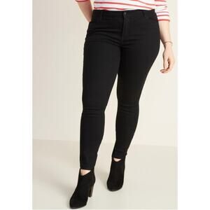 Old Navy Womens Mid Rise Rockstar Super Skinny Black Denim Jeans NEW Size 14